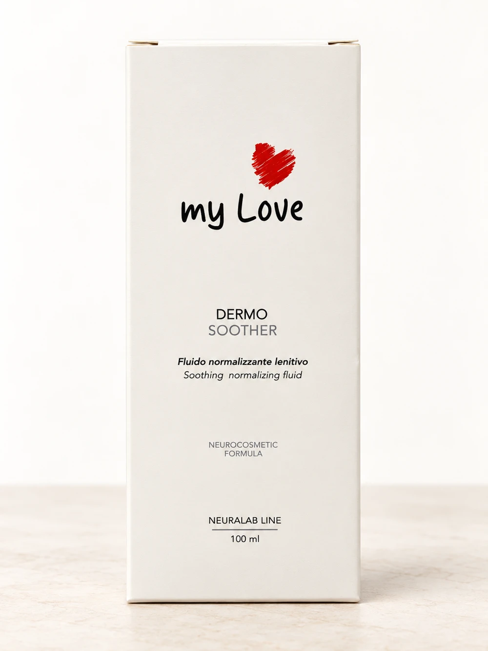myLove Dermo Soother, emballage original sur fond clair